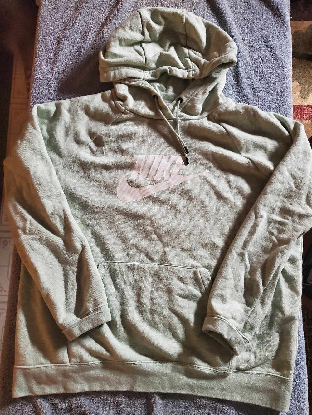 Nike Light Green Crewneck Hoodie with White Swoosh